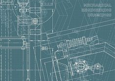 blueprint drawing of mechanical engineering drawings