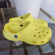 Crocs Classic Clog Unisex Color Yellow/Lime Crocs 10001, New, No Original Box Size 6 Men's,; 8 Women's Yellow Summer Outdoor Clogs, Comfortable Yellow Clogs With Cushioned Footbed, Yellow Comfortable Clogs With Cushioned Footbed, Yellow Slip-on Casual Clogs, Yellow Casual Slip-on Clogs, Casual Yellow Clogs For Outdoor, Yellow Non-slip Casual Clogs, Yellow Slip-resistant Slip-on Clogs, Yellow Slip-on Slip-resistant Clogs