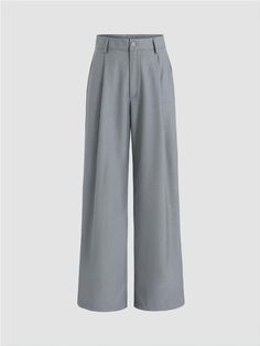 Description Loose Fit High Rise Wide Leg Polyester Pant Product Size Slim Fit Suit Pants, Office Pants, Wide Leg Dress Pants, Polyester Pants, Grey Trousers, Work Wear Women, Wide Leg Pant, Pantalon Large, Straight Leg Trousers