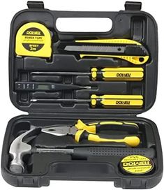 a tool kit with tools in it