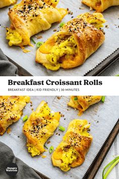 breakfast croissant rolls on a baking sheet