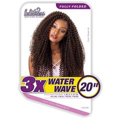 Sensationnel Synthetic Lulutress Braid 3X WATER WAVE 20 COLOR SHOWN ON MODEL: 4 MATERIAL: Synthetic TYPE: Crochet Braid LENGTH: 20 Inch HEAT SAFE: DESCRIPTION: The classic water wave curl pattern is perfect for a year-round style Soft Texture & Natural Luster Long-lasting Natural Curl Easy Styling & Maintenance Affordable Price Braided Water Wave Wig, Lulutress Water Wave, Wavy Weave, Crochet Braids Twist, Clip In Weave, Grey Hair Pieces, Senegalese Twist Braids, Curly Braids, Remy Hair Wigs