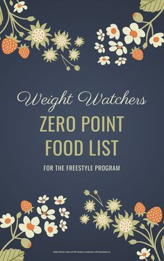 the weight watchers zero point food list