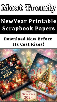 the new year printable scrapbook paper has been added to it's cost