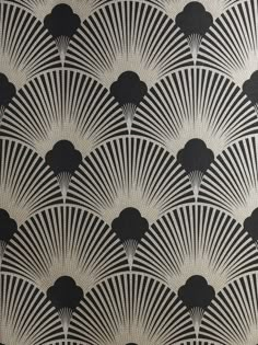 an art deco wallpaper with fan shapes