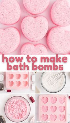 How to Make Homemade Bath Bombs Homemade Bath Crayons, Bath Boms Diy Recipes Kids, How To Make Bath Bombshell For Kids, Diy Bathbombs Recipes For Kids, Easy Things To Make Homemade, Valentine Bath Salts, Diy Bath Bombshell Easy, Diy Spa Stuff, Homemade Bath Bomb Easy