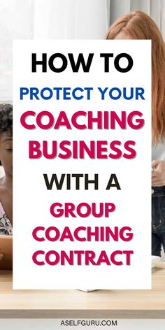 two children sitting at a table with the text how to protect your coaching business with a group coaching contract