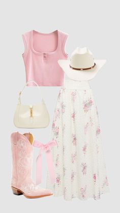 cowgirl but make it super girly 💘✨ #outfitinspo #beauty #pink #western #cowgirl #girly #coquette #westernaesthetic Casual Country Outfits, Girly Coquette, Cowgirl Style Outfits, Looks Country, Estilo Country, Western Style Outfits, Nashville Outfits, Rodeo Outfits, Western Outfits Women