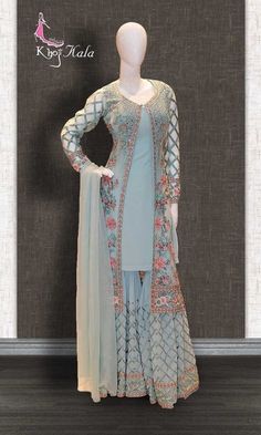 Buy Blue Georgette Designer Salwar Kameez (SKU Code : KHOJ7283) online on best price at KhojKala Design. Dress Pakistani, Designer Salwar Kameez, Kameez Designs, Wedding Indian, Pakistani Fashion Party Wear, Salwar Kamiz, Designer Salwar, Kurti Designs Party Wear, Designer Party Wear Dresses