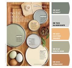 the color scheme for neutrals and whites is shown in shades of gray, beige, and