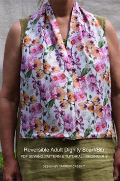 the reversible adult diy scarf / bib sewing pattern