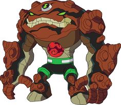 an image of a cartoon character with green eyes and big arms, standing in front of a white background