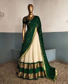 #lehanga #ghagara #trendy #fashion #traditional #pinterest Pattu Lehenga, Desi Couture, Onam Outfits, Lehenga For Women, Pengantin India, Simple Lehenga, Simple Saree Designs, Trendy Outfits Indian