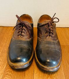 Bed Stu Cobbler Mens Series Brown/Black Leather Crackle Oxfords Shoes, 8. Good condition.  Mens; 8  Womens; 9.5 Vintage Black Leather Shoes With Stitched Sole, Vintage Black Oxfords With Leather Footbed, Vintage Leather Oxfords With Leather Footbed, Vintage Leather Dress Shoes With Cap Toe, Vintage Oxfords With Leather Footbed And Closed Toe, Rugged Brown Leather Shoes For Formal Occasions, Vintage Leather Shoes With Stitched Sole For Business, Vintage Leather Shoes For Business With Stitched Sole, Vintage Round Toe Dress Shoes With Leather Footbed