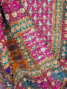 Buy Handwork Pakistani Silk Dupatta HC13 at PinkPhulkari California Phulkari Pants, Patiala Salwar Suits, Bridal Dupatta, Pearl Work, Velvet Shawl, Beads Embroidery, Kurta Dress, Beautiful Suit, Gold Velvet