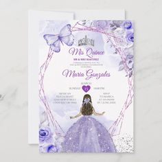 Quinceañera Purple Lilac Silver Crown Invitation Mis Quince 15 Anos, 16th Birthday, Sweet 16 Purple Theme Zazzle, Quince Purple Invite, Sweet 16 Invitations Purple And Silver, Quincera Purple Theme, Butterfly Invitations Quinceanera Purple, Purple Sweet 16 Rosemarie Invites, Purple Wuince Invitations, Sweet 16 Purple Theme Rosemarie Invites, Quencinera Invitations Purple