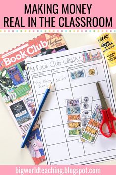 a book club activity for kids to make money real in the classroom