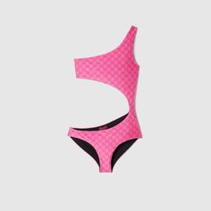 GG stretch jersey swimsuit in pink | GUCCI® International Airport Fashion, Airport Style, Ready To Wear, Gucci, Pink, How To Wear