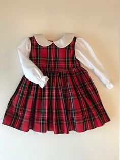 Red Tartan Dress-baby Dress-red Dress-blue Tartan Dress-girls - Etsy Fitted Cotton Dresses For Holiday, Plaid Sleeveless School Dress, Sleeveless Plaid School Dress, Long Sleeve Cotton Birthday Dress, Fitted Plaid Holiday Dress, Long Sleeve Cotton Dress For Birthday, Fitted Plaid Dress For Holiday, Fitted Sleeveless Frock For Dress-up Occasions, Cute Christmas Playtime Dress