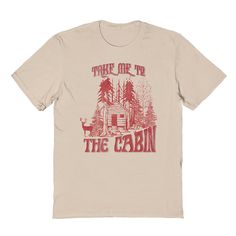 Celebrate the holidays with this fun Men's Take Me to the Cabin Graphic Tee. Celebrate the holidays with this fun Men's Take Me to the Cabin Graphic Tee. FEATURES Crewneck Short sleeveFABRIC & CARE Cotton Machine wash Imported Color: Beige. Gender: male. Age Group: adult. Camp Shirt Designs, Holiday Graphic Tees, Color Sand, The Cabin, Camping Shirt, Graphic Tee Shirts, Mens Graphic Tee, Christmas Shirts, Hats For Men