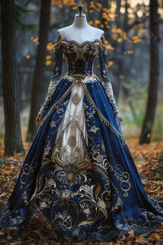 X Average Wedding Dress Cost, Dreamy Gowns, Formal Occasion Dress, Summer Nature, Medieval Dress, Blue Gown