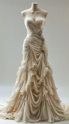 a dress on a mannequin with ruffles