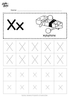 a printable worksheet for the letter x