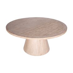 a round wooden table top on a white background