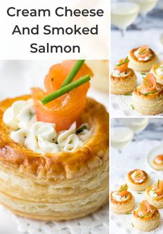 cream cheese and smoked salmon in puff pastry