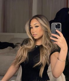 #hair #hairstyles #haircut #longhair #blondebalayage #blondehaircolor #beigebalayage #haircolor #hairgoals #stylefashion #styleblogger #styleideas #hairideas #makeup #glam #blondebeige blonde balayage, hairstyles, haircut, long layers, curls, blowout Balayage Blonde On Black Hair, Full Highlight Balayage, High Balyage Long Hair, Balayage Dark Hair Blonde, Money Piece Hair With Balayage, Morena With Blonde Hair, Full Highlights Balayage, Asian With Brunette Hair, Ash Blonde Balayage On Brown Skin