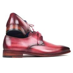 Paul Parkman Men's Pink and Purple Calf-Skin Leather Derby Oxfords 326-PNP (PM6129)-AmbrogioShoes Dress Shoes For Men, Brown Oxfords, Purple Hands, Beautiful Belts, Hand Painted Leather, Painting Leather, Shoe Size Conversion, Derby Shoes, Shoes For Men