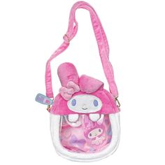 My Melody Plush Crossbody Ita-Bag Sanrio Purse, Loungefly Bag Sanrio, Kawaii Crossbody Shoulder Bag, Sanrio Crossbody Bag, Sanrio Coin Purse, Kitty Cafe, Hearts Desire, Sanrio Characters, Pink Bag