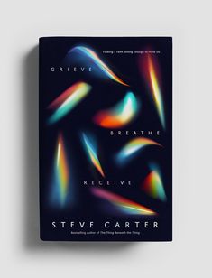 a book cover with an abstract design on the front and back side, in black