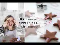 a girl making homemade cinnamon applesauce stars with her hands in front of the camera