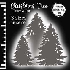 christmas tree cutout with 3 sizes