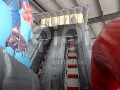 an inflatable water slide at a carnival