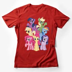 Colorful Cartoon Pony Graphic T-shirt, Cute Magical Horse Tee, Kids Fantasy Apparel, Unisex Children's Clothing Female T-Shirt Custom graphic T-Shirt.Customize your color Cute Multicolor Graphic T-shirt, Cute Multicolor Graphic Print T-shirt, Multicolor Cartoon Print Short Sleeve Top, Playful Red T-shirt With Character Print, Playful Red Character Print T-shirt, Multicolor Cartoon Print Crew Neck Top, Playful Red Cartoon Print T-shirt, Playful Red T-shirt With Cartoon Print, Cute Multicolor Crew Neck Shirt