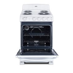 an oven with the door open on a white background