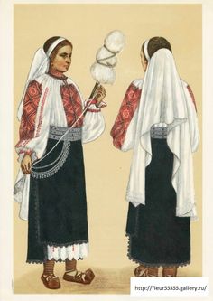 Traditional Romanian Clothing, Romanian Clothing, Romanian Culture, Romanian Women, Spindle Spinning, Modern Folk Embroidery, Romanian Blouse, National Clothes, Modern Folk