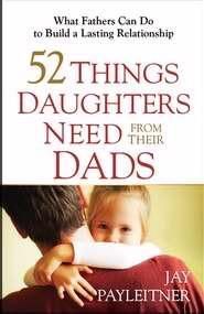 the book cover for 52 things daughters need from their dads by jay payletner