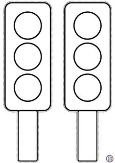 two traffic lights are shown in this coloring page