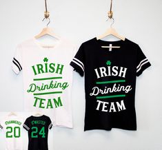 "\"IRISH DRINKING TEAM\" Women's St. Patrick's Shirt Celebrate St. Patrick's Day team style and get O'WASTED! We highly recommend that you order yours today to receive in plenty of time for St. Patrick's Day!   Pick Between: \"O'Wasted 24\" , \"O'Hammered 20\" , \"O'TIPSY 03\", \"O'Drunken 17\", \"O'Drunker 00\", \"O'Drunkest 99\" Whether you are grabbing one of these for just yourself or a group of your best drinking buddies, you are sure to turn some heads! Women's Sizes: S, M, L, XL, XXL, 3XL Drinking Shirts