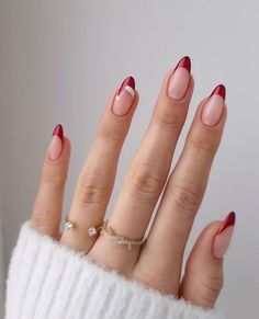 Christmas Nails Easy, Cute Acrylic Nails, Almond Nails