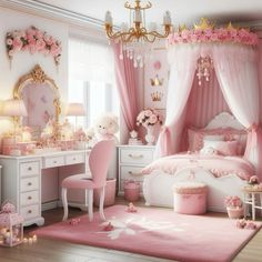 pink room princess Girls Bedroom Ideas Princess, Kids Pink Bedroom, Toddler Girl Princess Bedroom, Princess Room Ideas Toddler, Sleeping Beauty Bedroom, Princess Toddler Room