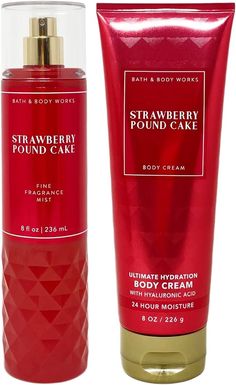 Amazon.com : Bath and Body Works - Strawberry Pound Cake - Gift Set - Fine Fragrance Mist & Body Cream – 2021 : Beauty & Personal Care Strawberry Perfume, Strawberry Pound Cake, Pound Cake With Strawberries, Fine Fragrance Mist, Bath Gift, Gift Cake, Fragrance Mist, Pound Cake, Fragrance Notes