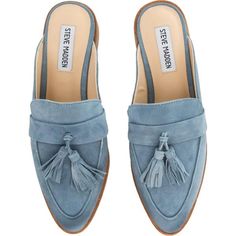 Stave Madden for Women: MAGAN BLUE SUEDE Strappy Sandals Flat, Blue Suede Shoes, Studded Heels, Womens Wedges, Shoes Womens, In The End, Golf Shoes, Stylish Shoes, Ladies Fashion