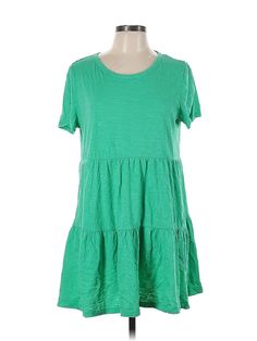 Gap Casual Dress Size: Medium Green Dresses - used. 100% COTTON, DropWaist, Crew Neck, Short, Short Sleeve | Gap Casual Dress - DropWaist: Green Dresses - Used - Size Medium Tall Casual Mini Dress With Short Sleeves And Ruffle Hem, Green Short Sleeve Mini Dress With Ruffle Hem, Gap Casual Mini Dress, Casual Cotton Mini Dress By Gap, Casual Knee-length Dress By Gap, Gap Short Sleeve Mini Dress, Casual Short Sleeve Mini Dress By Gap, Gap Short Sleeve Mini Dress For Summer, Casual Beach Mini Dress By Gap