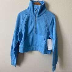 Nwt Lululemon Scuba Oversized Funnel-Neck Half Zip Aero Blue Size Xs/S Price Is Firm, No Offers Please Blue Activewear For Fall Sports, Fall Blue Sports Activewear, Fall Sports Blue Activewear, Blue Half-zip Activewear For Sports, Blue Half-zip Sports Activewear, Blue Sports Activewear Half-zip, Scuba Half Zip, Anna Claire, Lululemon Collection