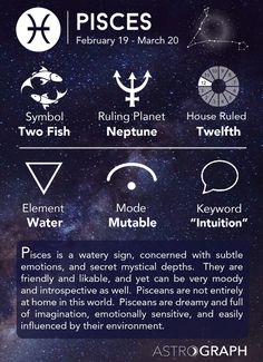 the zodiac sign for pisces is displayed in front of a night sky background