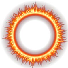 an orange and red fire ring on a white background